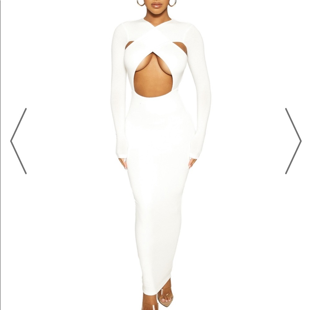 White maxi dress